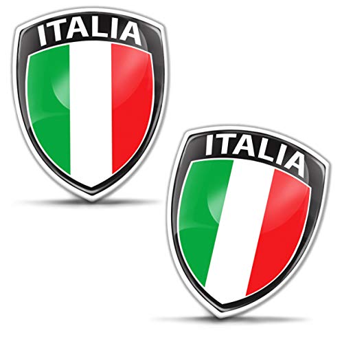 Biomar Labs 2 x 3D Domed Silicone Stickers Decals Car Motorcycle National Italy Italian Flag F 148 by Biomar Labs - Used condition - US$9.71