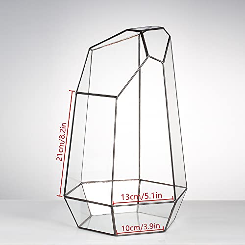 Ncyp 16Inches Tall Geometric Glass Terrarium, Handmade Irregular Large Flower Pot, Home Garden Decoration Glass Planter For Air Plants Succulents (No Plants, No Door) #TOP5