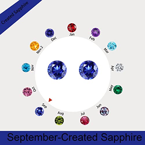 Ursilver Sapphire Earrings For Women Girls - S925 Sterling Silver Birthstone Earrings 2Ct Lab Grown Sapphire Birthday Earrings Birthday Christmas September Jewelrys Gifts For Women #TOP3