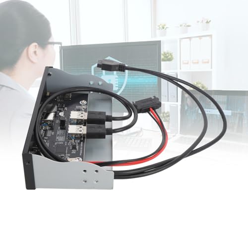 Hamwesh Hub USB C, 6 Puertos Hub USB Interno de 5 Gbps con 2 Puertos A y 2 C y Lector de Tarjetas, 3. Gen con Entrada de Micrófono para Caja de Computadora PC - imagen 3