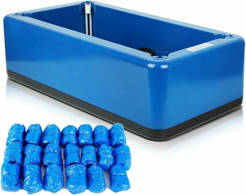 Dispensador automático de fundas para zapatos, máquina para envolver zapatos con 50 fundas para zapatos, dispensador de fundas para zapatos antideslizante, reutilizable, a prueba de polvo White