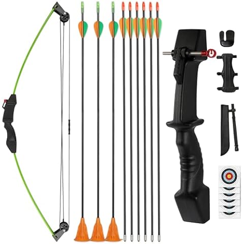 NorthSpoor Bow and Arrow Set for Youth 18 Pounds Archery Set,Equipped with 6 Blunt Arrows and 2 Suction Arrows Suitable for Beginner Archery Practice Cover