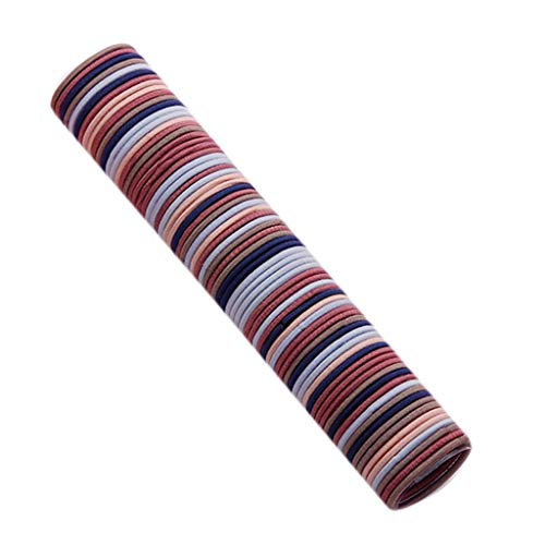 DHJJXQGX 50 Pcs of 3cm Elastic Hair Ties for Women Mini Rubber Bands Assorted Colors, Easy Glide, Ligas Para El Cabello Accessories for Women Girls & Boys All Hair Types A04