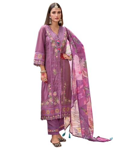 Image of INDO ERA Women's Off White Silk Blend Embroidered Straight Kurta Pant And Dupatta Set (IEOUT6962)