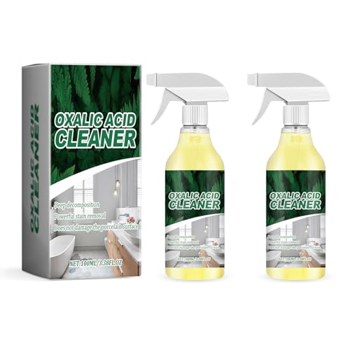 2 Bottle Oxalic Acid Cleaner, 100ml/3.38fl.oz, Multipurpose Stain Remover Spray for Bathroom