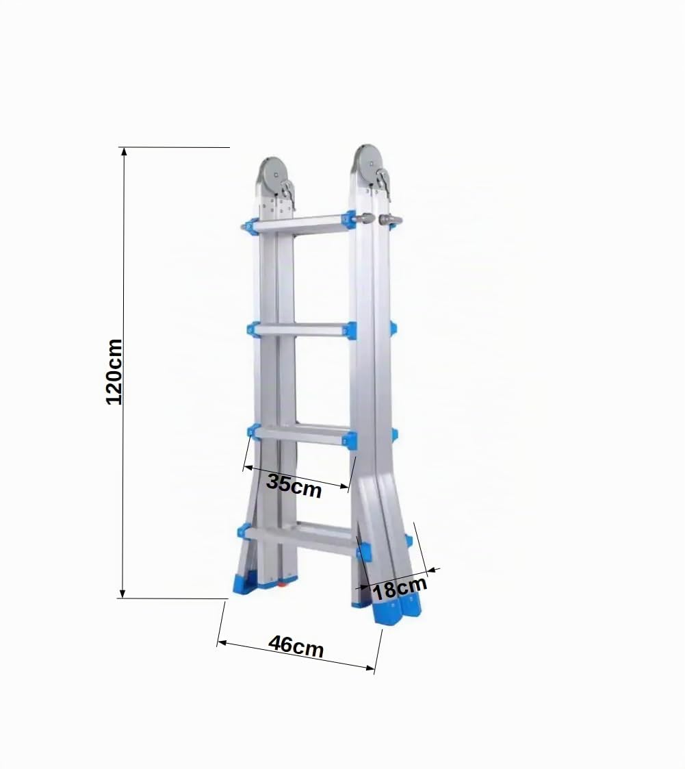 TREPPE Escalier articulé Pliable télescopique Multifonction Aluminium 4 x 4 marches 3,98 m