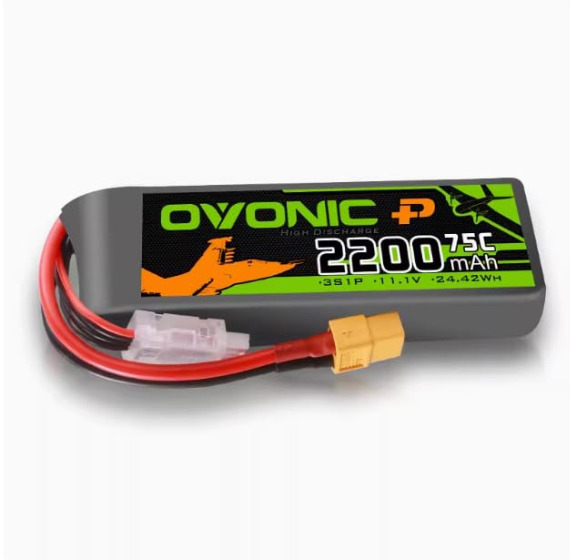 WZQOZSH For OVONIC 11.1V Lipo Battery 3S 75C 2200mAh with EC3 Connector for RC Car Trucks 1/8 1/10 Vehicles