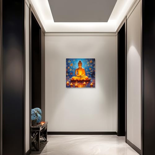 Lzimu Buddha Canvas Wall Art Buddha Statue Painting Prints Zen Pictures Buddhist Spiritual Artwork For Office Yoga Spa Meditation Room Framed thumb #2