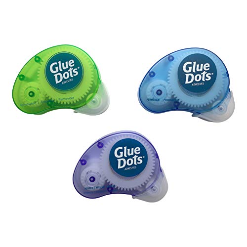 Image of Glue Dots Project Pack, 200 (.375'') Adhesive Dots Each, Permanent, Removable & Poster Dot N' Go Dispenser (24113)