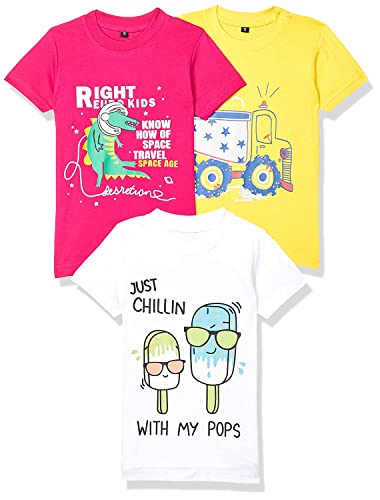Image of T2F Boy's Cotton Solid Regular Fit T-Shirt (Pack of 3)