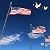 Black Flag Poles for Outside in Ground - 8FT Flag Pole for House with 2 Pronges Base - Stainless Steel Flag Pole Kit with 3x5FT American Flag for Yard Residential Commercial