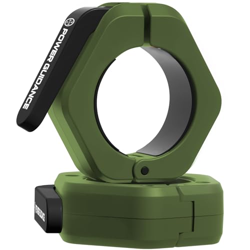 Image of POWER GUIDANCE Barbell Collars Barbell Clips, 2 inch Olympic Barbell, Non-Slip Weight Quick Release Barbell Collar for Workout Weightlifting, Gym equipment accessories (Dark Green)