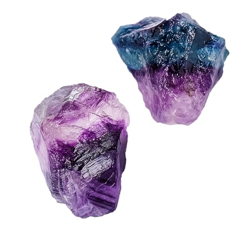 Apengshi Rainbow Fluorite Raw Crystals (2PCS)