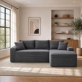 96.1' L-Shaped Modular Cloud Sofa Sectional Sofa Boneless （Right，Gray）