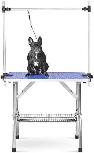 Danxee Pet Dog Grooming Table for Small Dog, Professional Heavy Duty Stainless Steel 36in Foldable Portable Drying Table with Adjustable Height Arm&Noose, Maximum Capacity Up to 300lbs Danxee Pet Dog Grooming Table for Small Dog, Professional Heavy Duty Stainless Steel 36in Foldable Portable Drying Table with Adjustable Height Arm&Noose, Maximum Capacity Up to 300lbs