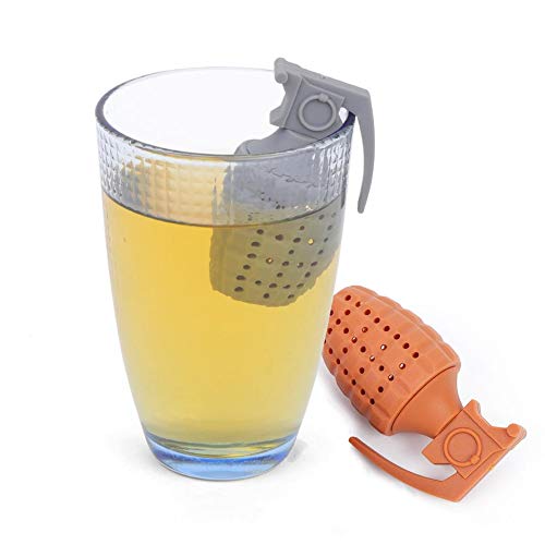 Loose Leaf Tea Infuser, Silicone Tea Strainer, Special Grenade Shaped Tea Filter For Brewing Loose Leaf Tea Or Coffee Dishwasher Safe Cute Tea Infuser Gift Set(Grey) #TOP7
