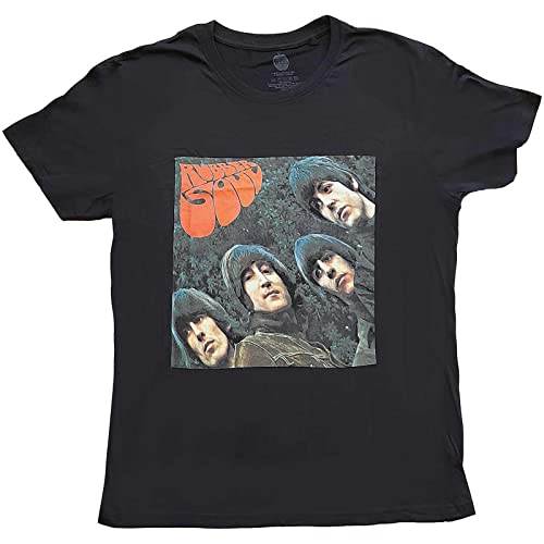 The Beatles – T-shirt Rubber Soul Album en Coton pour Femme - Les Beatles, Paul McCartney, John Lennon, RIngo Starr, George Harrison The Beatles - T-shirt Rubber Soul Album en Coton pour Femme