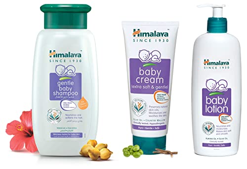 Image of Himalaya Baby Shampoo (400 ml), Cream, 200mland Herbals Lotion (400ml) Combo