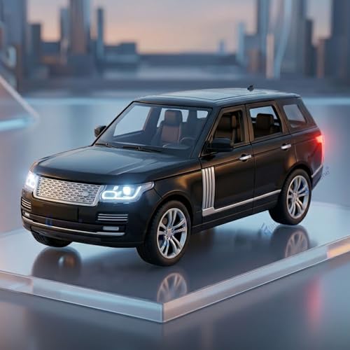 Image of GRAPHENE 1:32 Scale Diecast Model Car Toy Metal SUV Pullback Openable Doors Light & Sound Friction Power Realistic Miniature Car Model Vehicle Toy for Kids Boys Girls (Black)
