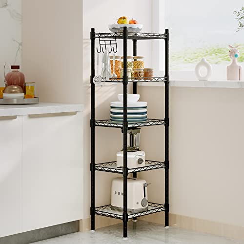 Azerpian 5 Wire Shelving Metal Storage Rack Adjustable Unit Shelves Standing Storage Shelf For Laundry Bathroom Kitchen Pantry Closet, Black (Black, 5 Shelf) #TOP1