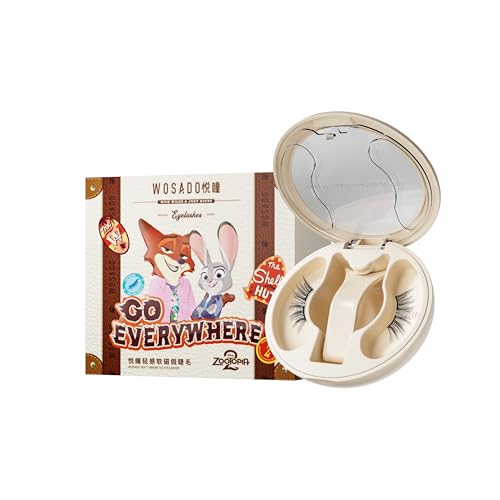 WOSADOZootopia 2 [Gary] Soft Magnetic Eyelashes Kit with Applicator Reusable Glue-free Wispy Magnetic Lashes Cruelty-free False Lashes Waterproof Lightweight Suit for Heavy Makeup
