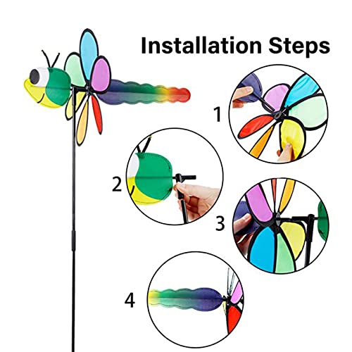 1 Pcs Dragonfly Garden Decor Wind Spinner Outdoor Plastic Large Dragonfly Pinwheel Decorative Spring Outdoor Decor Windmills For The Yard Garden Stakes Lawn #TOP4
