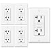 [5 Pack] BESTTEN GFCI Receptacles Tamper-Resistant Outlets (20Amp 125Volt), LED Indicator, Decorative Wall Plates and Screws Included, ETL Certified, White