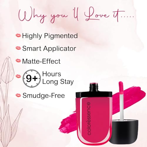 Image of COLORESSENCE Intense Liquid Lip Color | Long Lasting, Smudgeproof, Waterproof and Intense Color Formula for Long Lasting Effect | 9+ Hours Intense Wear & Velvety Matte Finish | Brown Pic | 8ml