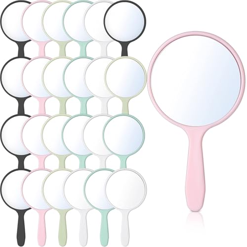 Jetec 25 Pcs Small Handheld Mirror Handle, 3.94" L x 2.17"