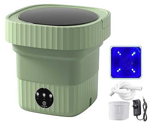 Image of GDEOUP Portable Washing Machine 11L Large Capacity Mini Foldable Small for Apartment, Laundry, Camping,Lightweight and Easy to Carry (ABS(Green)) CLY-001