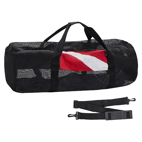 rockible Mesh Duffle Mesh Bag with Handle 95cmx34cmx34cm Lightweight Snorkeling Gear Storage Carry Bag for Surfing Gym Outdoor Activities Fishing, Square