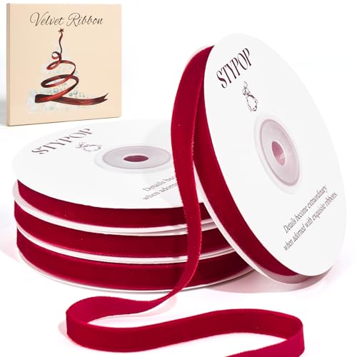 40 Yd Red Velvet Ribbon for Gift Wrapping 3/8