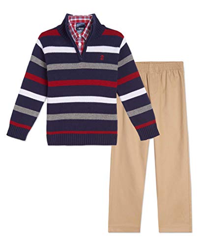 Conjunto de suéter de tres piezas IZOD para niño que ofrece máxima comodidad y abrigo en talla 4
