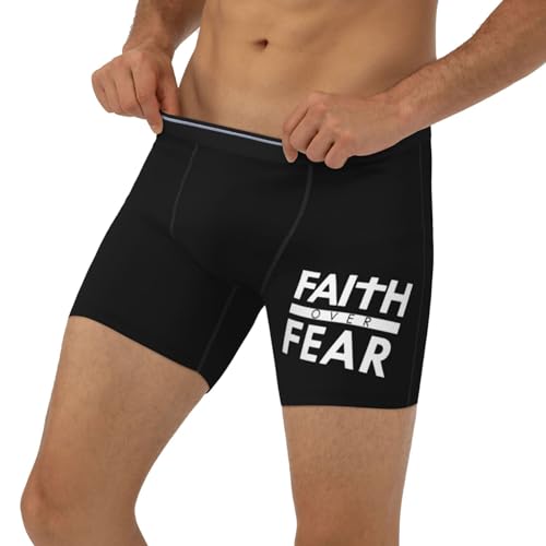 Faith Over Fear Bible Scripture Verse Christian Men's Boxer Brief Underwear3