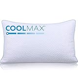 Cooling Shredded Memory Foam Bed Pillow for Sleeping- Adjustable to Thick Thin - Pillow for Side Back Sleepers with Cool Breathable Cotton Case - Soft Firm Support for Therapeutic Neck Pain,Queen Size