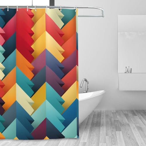 Rideau de douche en polyester BONDIJ au design géométrique pour décoration moderne - 7