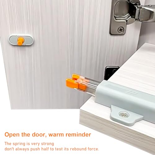 6 Stück Drucktüröffner, Push to Open Türöffner, Schranktür Dämpfer für Schrank 50 N, Feder Schnappverschluss Schloss, Drücken Öffnen, Druckschnapper Öffner Druck für Schrank und Schublade