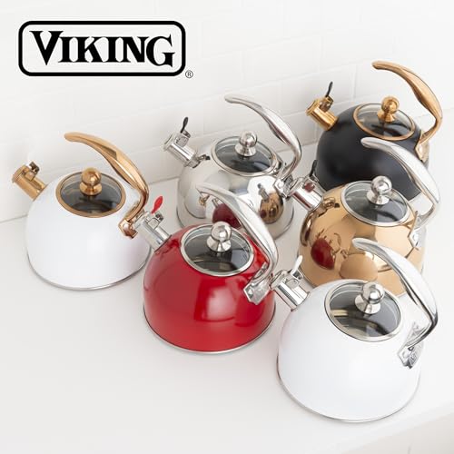image for Viking 3-Ply Stainless Steel Tea Kettle, 2.6 Quart Stovetop Hot Water 