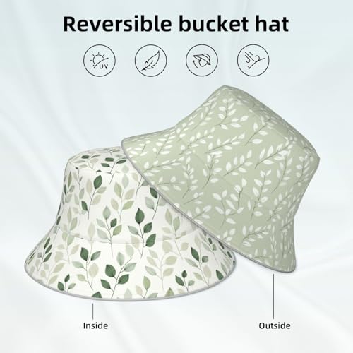 Image of Bucket Hat Double-Side-Wear Reversible Sun Hat Beach Travel Hiking for Women Men