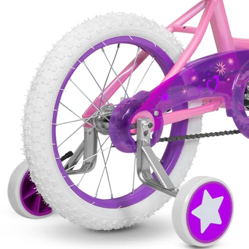 Image of WEIZE Girls Bike for 3-12 Years Old Kids, 14 16 20 Inch Kids Bike with Training Wheels, Streamers, Basket and Doll Seat, Children Bicycles with Coaster Brake, Multiple Colors