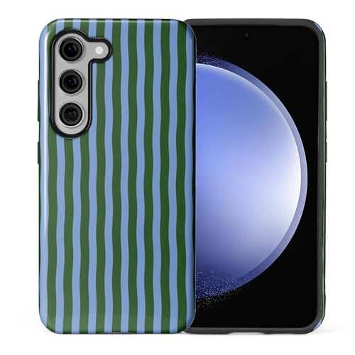 Coque Galaxy S23 Plus rigide HL2 en terrasse ou au bureau style vert bleu