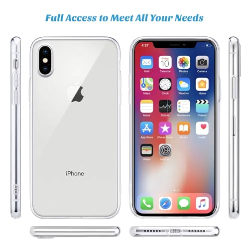 Image of REALCASE Back Cover Case Design for iPhone X /XS Clear Case | Soft Flexible Slim-Fit | Full Body 360 Protection Shock Proof TPU Back Cover (Transparent)
