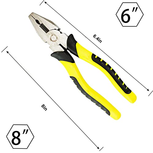 Lineman's Pliers Combination Pliers With Cutter 6 Inch 8 Inch Heavy Duty Nickel Chromium Steel Construction And Professional Handle (6" Lineman's Pliers) #TOP1