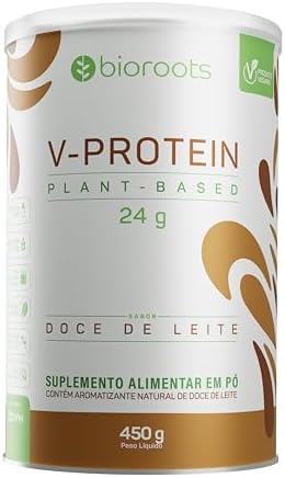 Proteína Vegetal V-protein 24 g Sabor Doce de Leite 450 g - Bioro...