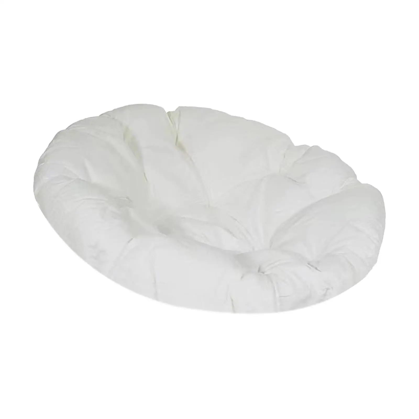 MFWHEFJ Egg Chair Cushion Padded Seat Cushion Egg Shape Chair Pad Breathable Stylish Diameter 40cm Patio Chair Pad for Bedroom(White)