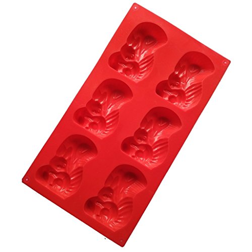 Allforhome 6 Cavities Squirrel Silicone Cake Pans Muffin Cups Handmade Soap Molds Biscuit Chocolate Cake Baking Molds #TOP2