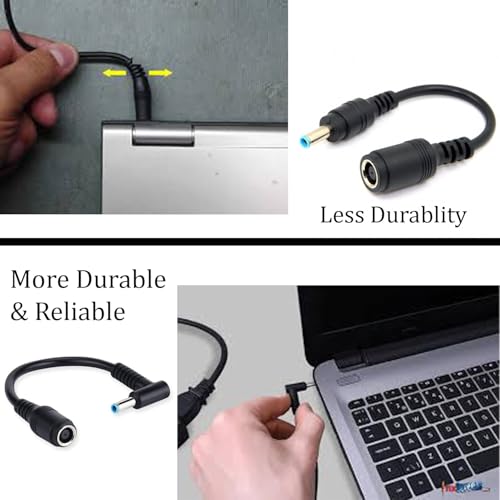 Image of Blue Pin Adapter Cable 7.4x5.0 to 4.5x3.0mm Tip DC Auxiliary Power Charger Converter for HP Dell