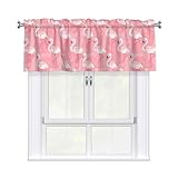 Yyoretp Cortina de verano con estampado de hojas de palmera de flamenco, para...