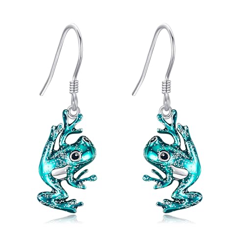 URONE Animal Earrings 925 Sterling Silver Squirrel/Frog/Duck/Flamingo/Raccoon/Bear/Bee/Red Panda Dangle Earrings Animal Jewelry Gifts for Women