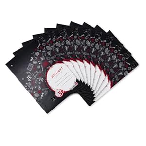 Landré Schulheft A4, 16 Blatt, Lineatur 38, kariert mit Rand, gelocht, 10 Stück